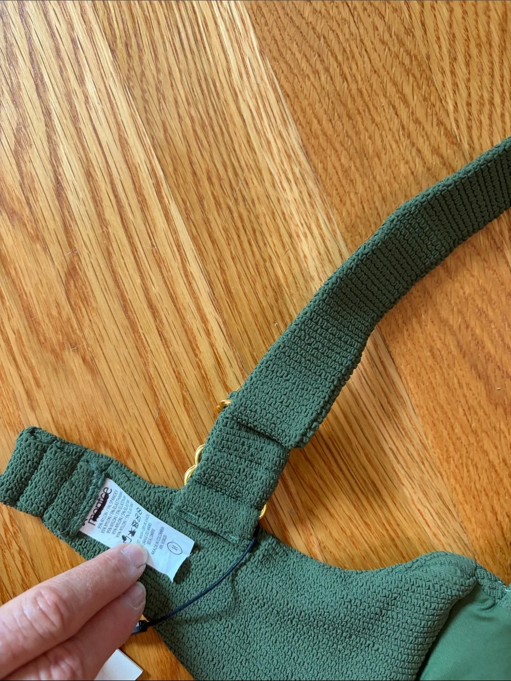Montce Olive Micro Scrunch Hayden Bikini Top Size M NWT